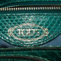 مملوكة مسبقًا Tod's Green Python Small Flower Tote