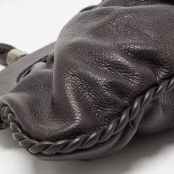 Pre Owned Tod's Dark Brown Leather Twisted Frame Satchel