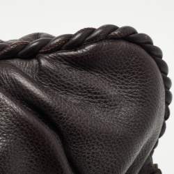 Pre Owned Tod's Dark Brown Leather Twisted Frame Satchel