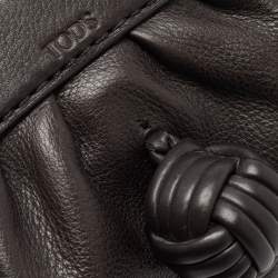 Pre Owned Tod's Dark Brown Leather Twisted Frame Satchel