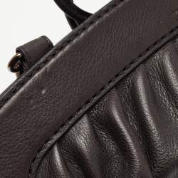 Pre Owned Tod's Dark Brown Leather Twisted Frame Satchel