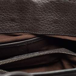 Pre Owned Tod's Dark Brown Leather Twisted Frame Satchel