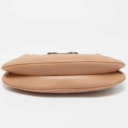 Tod's Beige Leather Wooden Flap Hobo 