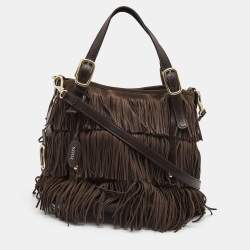 Woman BROWN T Timeless Shopping Bag in Leather Medium