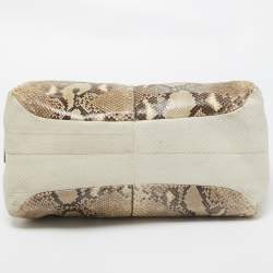 Tod's Beige/White Python Satchel