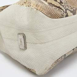 Tod's Beige/White Python Satchel