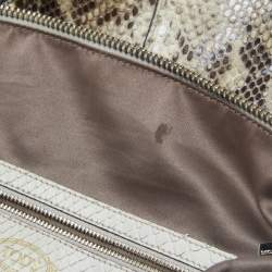 Tod's Beige/White Python Satchel