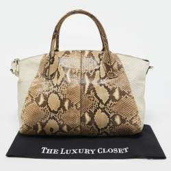 Tod's Beige/White Python Satchel