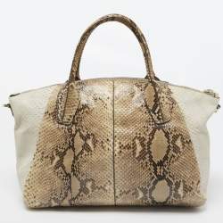 Tod's Beige/White Python Satchel