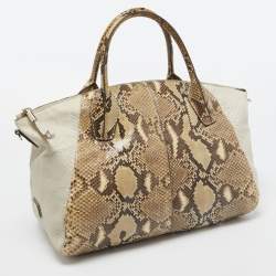Tod's Beige/White Python Satchel