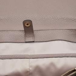 Tod's Grey/Beige Leather and Python Flap Top Handle Bag