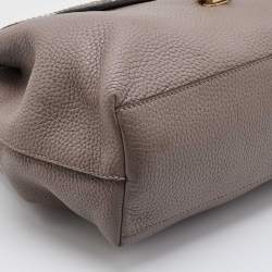 Tod's Grey/Beige Leather and Python Flap Top Handle Bag