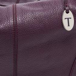 Pre Owned Tod's Purple Leather Charlotte Hobo