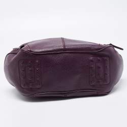 Pre Owned Tod's Purple Leather Charlotte Hobo