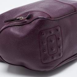 Pre Owned Tod's Purple Leather Charlotte Hobo