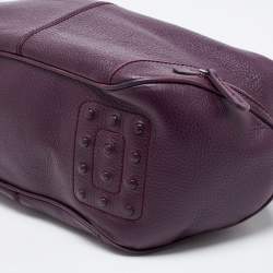 Pre Owned Tod's Purple Leather Charlotte Hobo