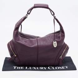 Pre Owned Tod's Purple Leather Charlotte Hobo