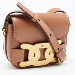 Pre Owned Tod's Tan Leather Mini kate Crossbody Bag