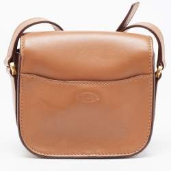 Pre Owned Tod's Tan Leather Mini kate Crossbody Bag