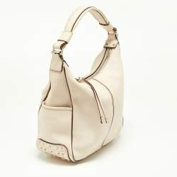 Tod's Beige Leather Miky Hobo