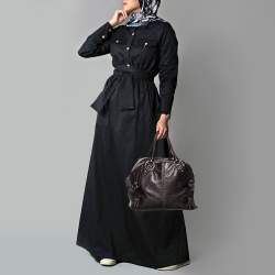 Pre Owned Tod's Dark Brown Leather Bowler Bag 