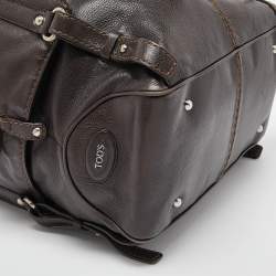 Pre Owned Tod's Dark Brown Leather Bowler Bag 
