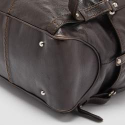 Pre Owned Tod's Dark Brown Leather Bowler Bag 