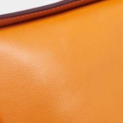 Tod's Orange Leather T Timeless Chain Shoulder Bag