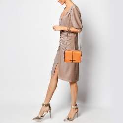 Tod's Orange Leather T Timeless Chain Shoulder Bag