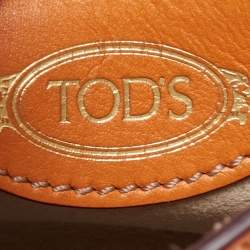 Tod's Orange Leather T Timeless Chain Shoulder Bag