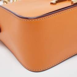 Tod's Orange Leather T Timeless Chain Shoulder Bag