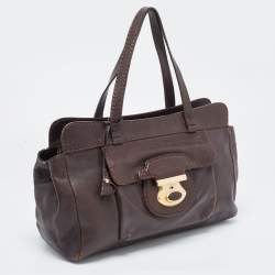Pre Owned Tod's Choco Brown Leather Front Pocket Satchel