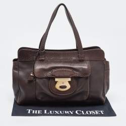 Pre Owned Tod's Choco Brown Leather Front Pocket Satchel