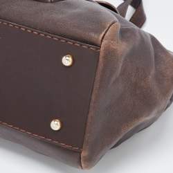 Pre Owned Tod's Choco Brown Leather Front Pocket Satchel