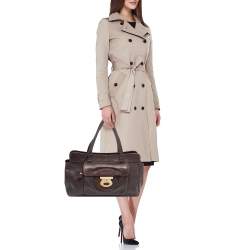 Pre Owned Tod's Choco Brown Leather Front Pocket Satchel