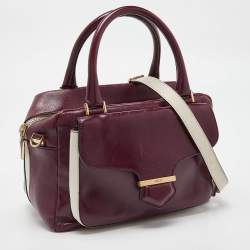 Pre Owned Tod's Burgundy Glossy Leather Small Military Bowler Bag