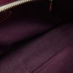 Pre Owned Tod's Burgundy Glossy Leather Small Military Bowler Bag