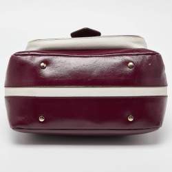 Pre Owned Tod's Burgundy Glossy Leather Small Military Bowler Bag