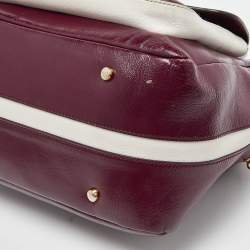 Pre Owned Tod's Burgundy Glossy Leather Small Military Bowler Bag