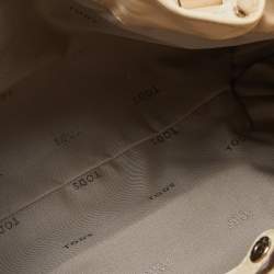Tod's Beige Leather Drawstring Hobo