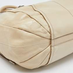 Tod's Beige Leather Drawstring Hobo