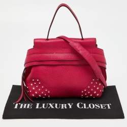 Pre Owned Tod’s Fuchsia Leather Wave Top Handle Bag