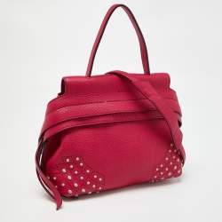 Pre Owned Tod’s Fuchsia Leather Wave Top Handle Bag