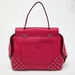 Pre Owned Tod’s Fuchsia Leather Wave Top Handle Bag