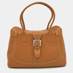 Tod's Tan Leather Buckle Satchel