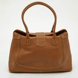 Tod's Tan Leather Buckle Satchel