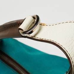 Tod's Teal Blue/White Leather and Suede Hobo