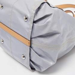 Pre Owned Tod's Light Blue/Beige PVC and Leather Tote