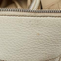 Pre Owned Tod's Off White Leather Miky Hobo