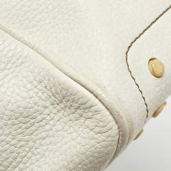 Pre Owned Tod's Off White Leather Miky Hobo